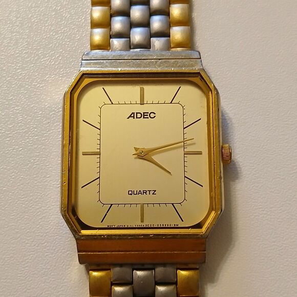 Vintage ADEC Elegant Two-Toned Stainless Steel Quartz Watch 3C20 Japan Movt main image 6